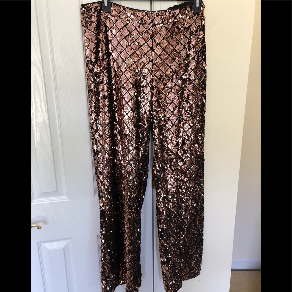 Gabrielle Union  rose gold color sequin pants